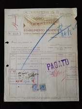 Fattura Milano Macchi & C. Stabilimento Grafico 1926 QX204