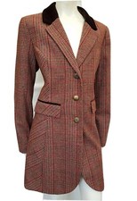 Joe Browns Lady's Tartan Style Long Line Jacket Coat Sz14