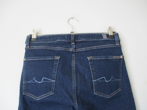 Pantalones de mezclilla 7 For All Mankind The Skinny para mujer W30 L29 azul enjuagado diseñador - Imagen 4 de 15
