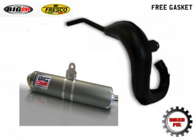 PASST FÜR KAWASAKI KDX125 KDX 125 1990-2003 SCHWARZ BIG ONE AUSPUFFANLAGE + DICHTUNG