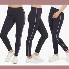 NWT 128 Spanx Small Perfect Ankle Piped Skinny Pants in Classic Navy T1817