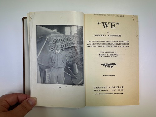 We Charles A Lindbergh Aviation Flight 1928 Hardcover Ex-Library - Picture 5 of 16