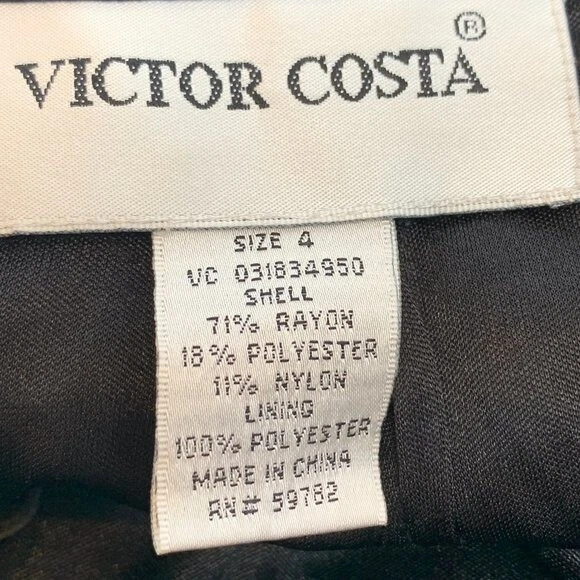 Falda de Noche Victor Costa Negra con Volantes en Niveles Talla 4 Forrada Cierre de Cremallera Foto 3 de 4