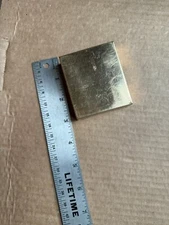 Vintage Brass Gold toned Hinged Compact Metal Box Case 2-3/4"L x2-3/8"W x3/4"H