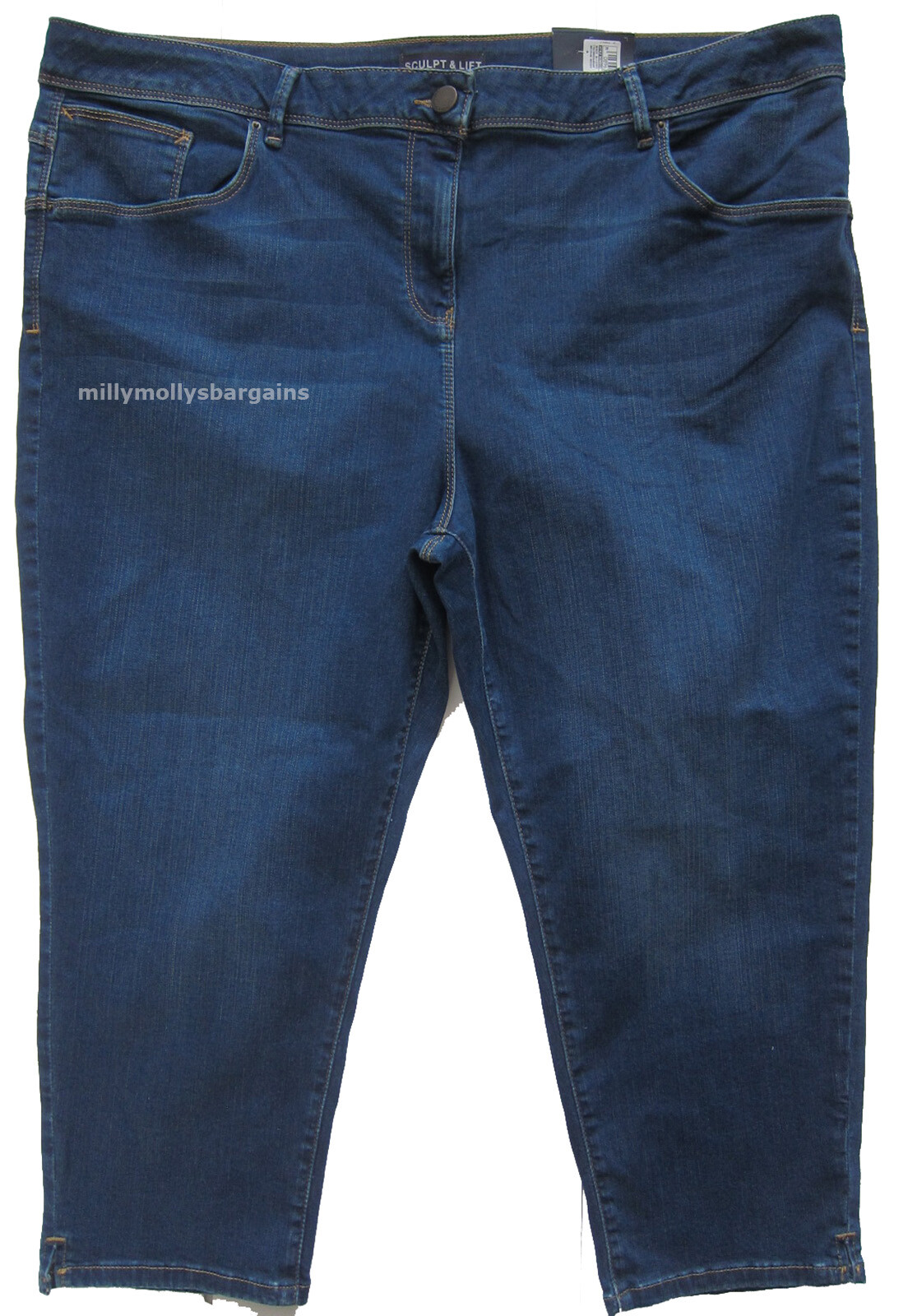 M&S Womens Marks & Spencer Blue Sculpt & Lift Crop Jeans Jeans Size 12 DEFECT