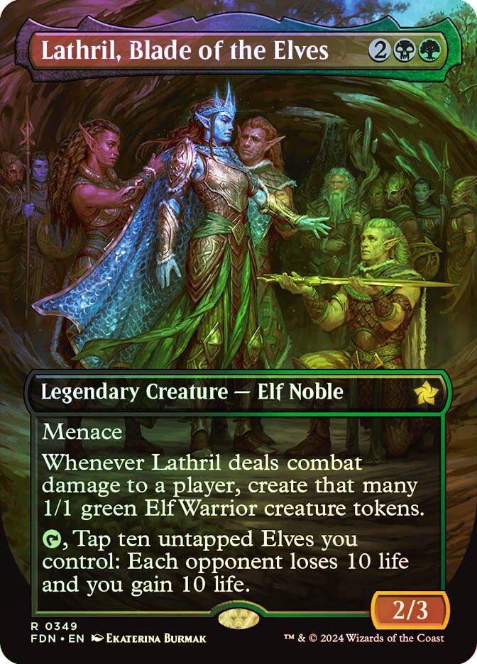 MTG FOIL Lathril, Blade of the Elves Borderless - Foundations #349