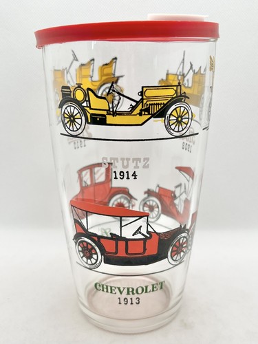 Hazel Atlas Drinking Glasses Tumblers Vintage Car Promo 1950's Barware Set - Picture 2 of 9