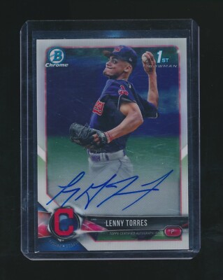 LENNY TORRES 2018 BOWMAN CHROME 1ST RC AUTO #CDA-LT