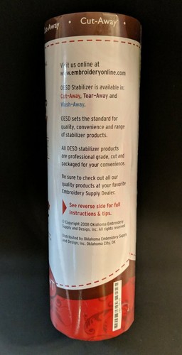 New OESD Heavy Weight 2.5 oz Cut-Away Stabilizer White 10" x 10 Yard Roll Craft - Picture 4 of 12