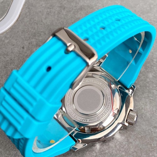 Ocean Wave Blue Shell Dial 42mm NH35 Monster Case Dive Men Automatic Watch 20ATM - Picture 7 of 7