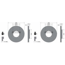 2x TEXTAR PRO+ BREMSSCHEIBEN 282mm INNENBELÜFTET VORNE passend für PORSCHE 911 9