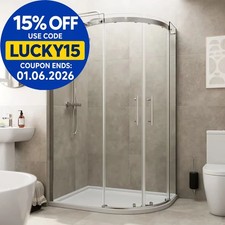 1200 x 800mm Offset Quadrant Shower Enclosure Frameless Non Slip Tray - RH
