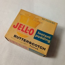 Lot 59 Vintage full box of instant Butterscotch Jell-o pudding No Cooking