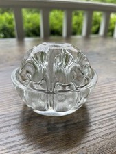 VTG 1960s Bohemia Glass Czechoslovakia 9 Hole Flower Frog w/Label