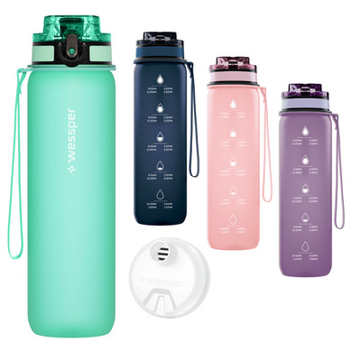 Trinkflasche 0,5L Tritan Wessper B4 Wasserflasche mit Filter BPA Frei