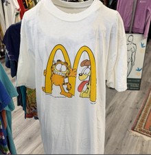 Vintage 1978 McDonalds Garfield and Odie Jim Davis White Graphic T Shirt S-5XL