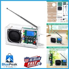 ICSTATION FM Radio Kit DIY Soldering 5 LED Flashing Lights 76-108MHz LCD