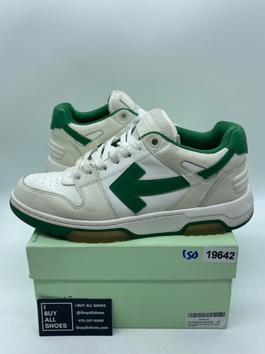 OFF-WHITE Out Of Office "OOO" Low Tops White Green 2021 42 (Moderately W Size 42