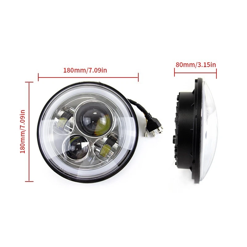 Farol LED DRL de 7 polegadas + luzes de passagem para Harley Davidson Touring Road King - Imagem 2 de 4