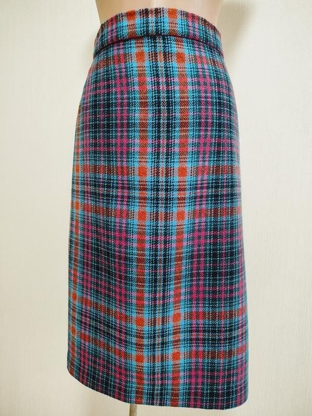 Women Peter Hahn Skirt Turquoise Wool 44 / XXL /