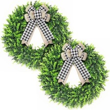 Davimono Set Of 2 24-26 Large Boxwood Wreath For Front Door Porch Window -
