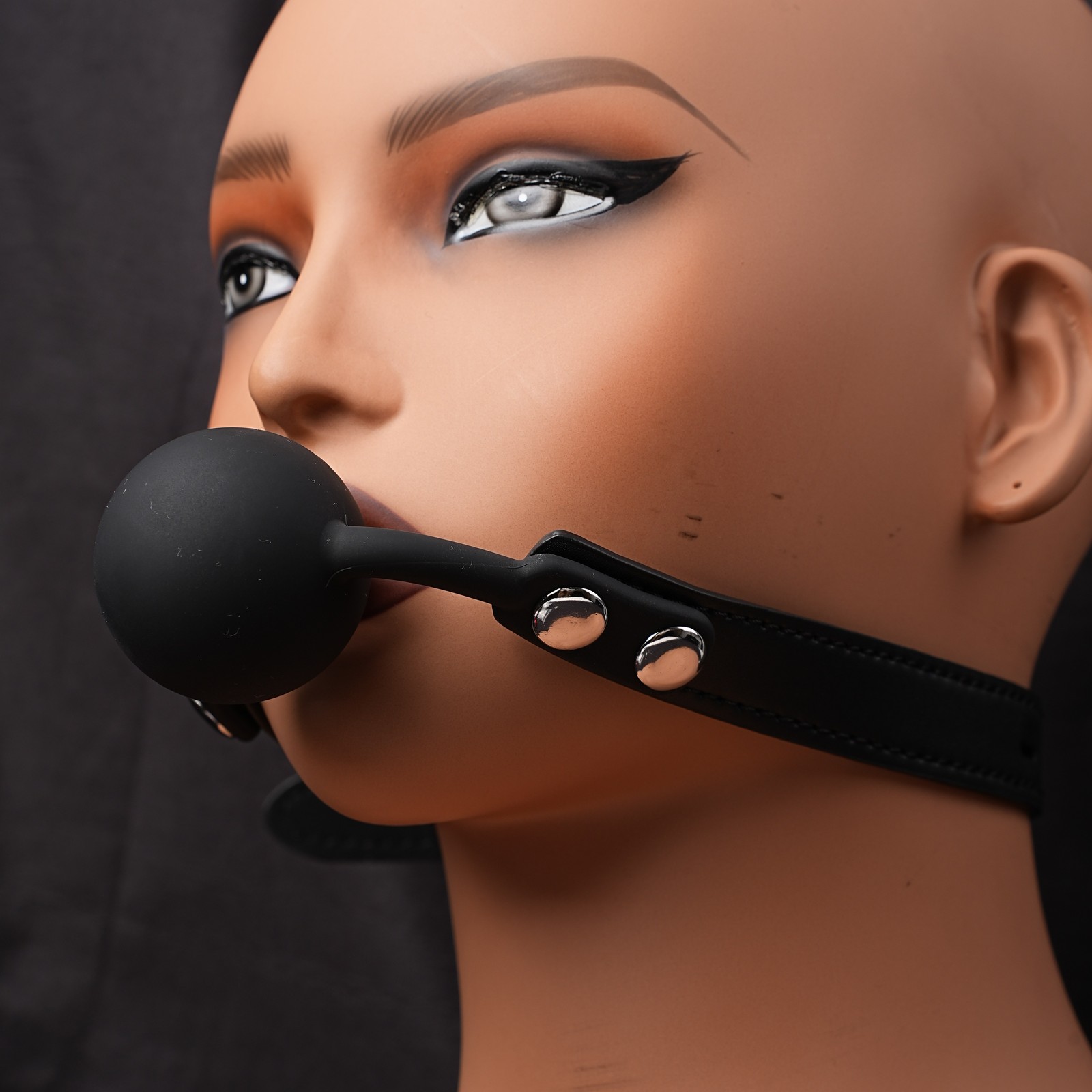 Full Silicone Ball Oral Mouth Gag Adjustable Harness Belt Restraint Roleplay SM