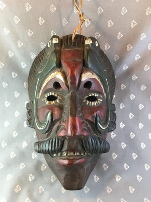 6 FB Guatemalan Fighting Mask Vintage Antique Tecun Uman Warrior