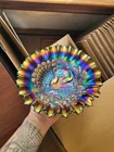 Outstanding Purple Northwood Carnival Glass Peacocks on the Fence PCE Bowl