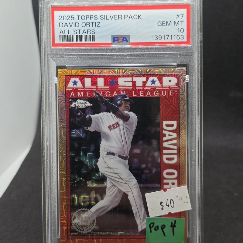 2025 Topps Series Two David Ortiz All-Star Silver Pack Mojo POP 4 ...PSA 10 🔥 