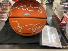 MICHAEL JORDAN AND JULIUS ERVING DUAL AUTOGRAPHED BASKETBALL UPPER DECK COA