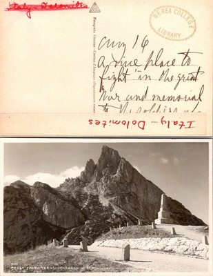 Italy Dolomites Passo Falzarego Sasso di Stria Postcard Vintage Scenic Mountain