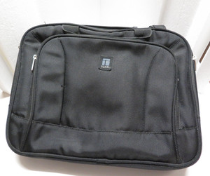 Vintage Tuari Black Laptop Bag with Shoulder Strap - Multiple Compartments