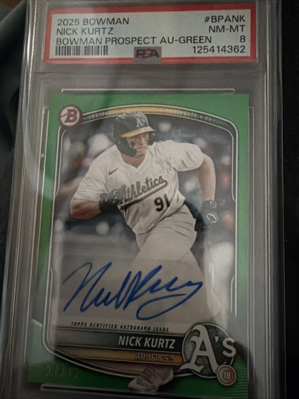 2025 Bowman - Paper Prospect Retail Autographs Nick Kurtz #BPA-NK Green /99