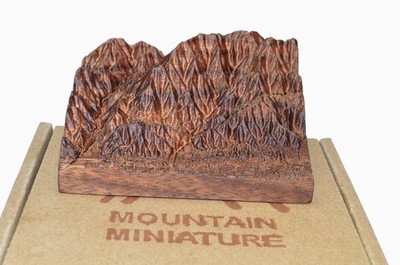 New Mountain Miniture 3D Model - Cucamonga Peak California - Solid Black Walnut