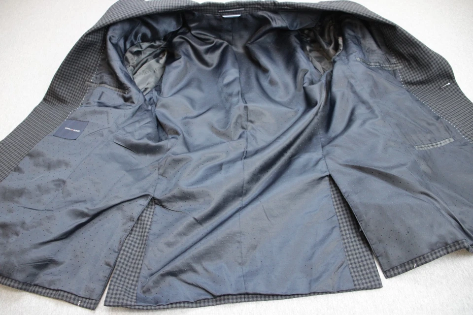 Blazer Tommy Hilfiger Para Hombre Talla 40R Cuadros Guinga Muesca Solapa Sencillo Pecho Foto 4 de 4