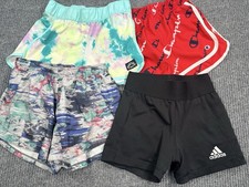 Girls Athletic Shorts Lot Size 10-12 Adidas Champion Justice Activewear 4 Pc