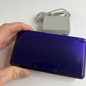 Nintendo 3DS Handheld Video Game Console Purple CTR-001 (USA) W Charger