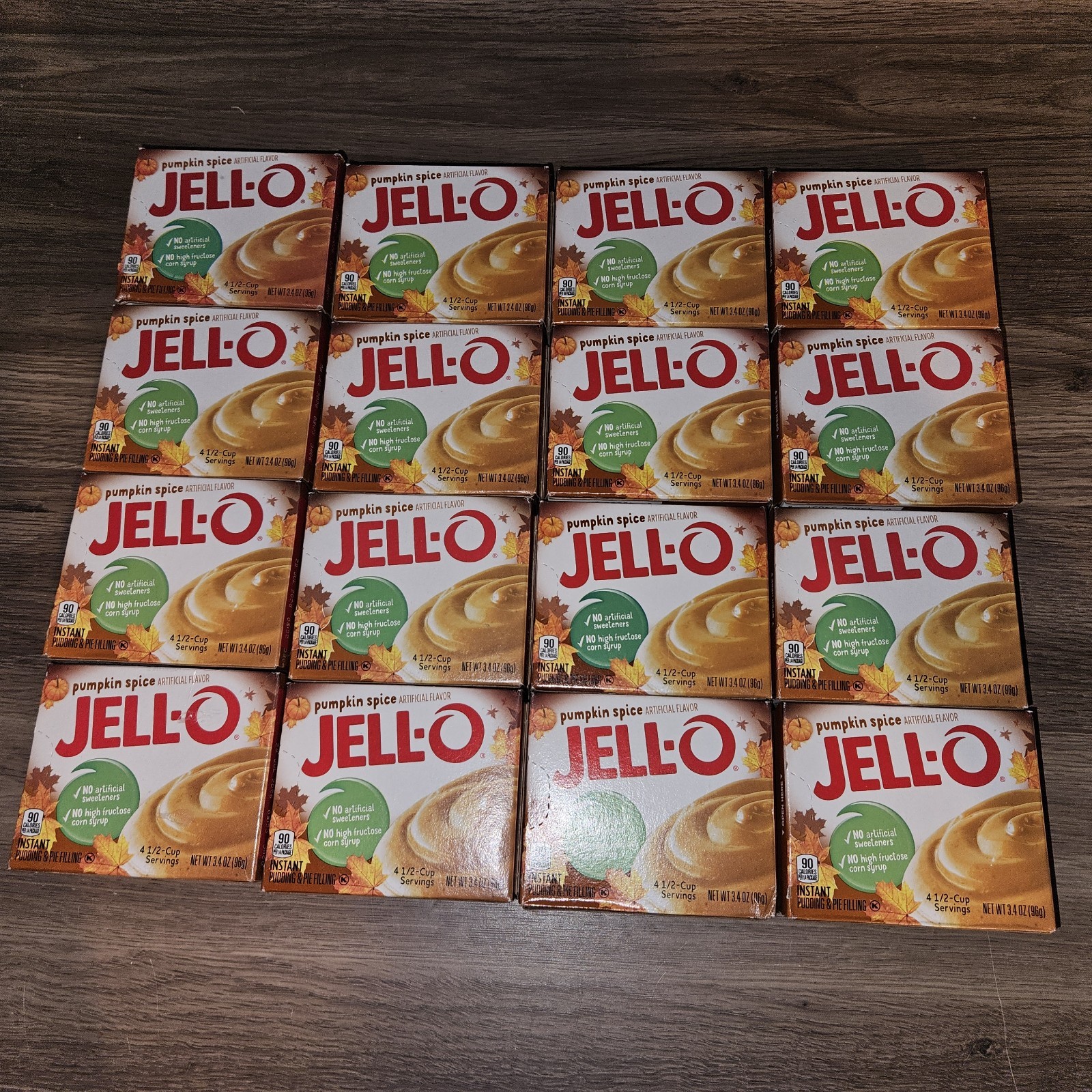 Jell-O Pumpkin Spice Instantáneo Pudín Pastel Relleno Postre 3.4oz 16 Cajas 26/07