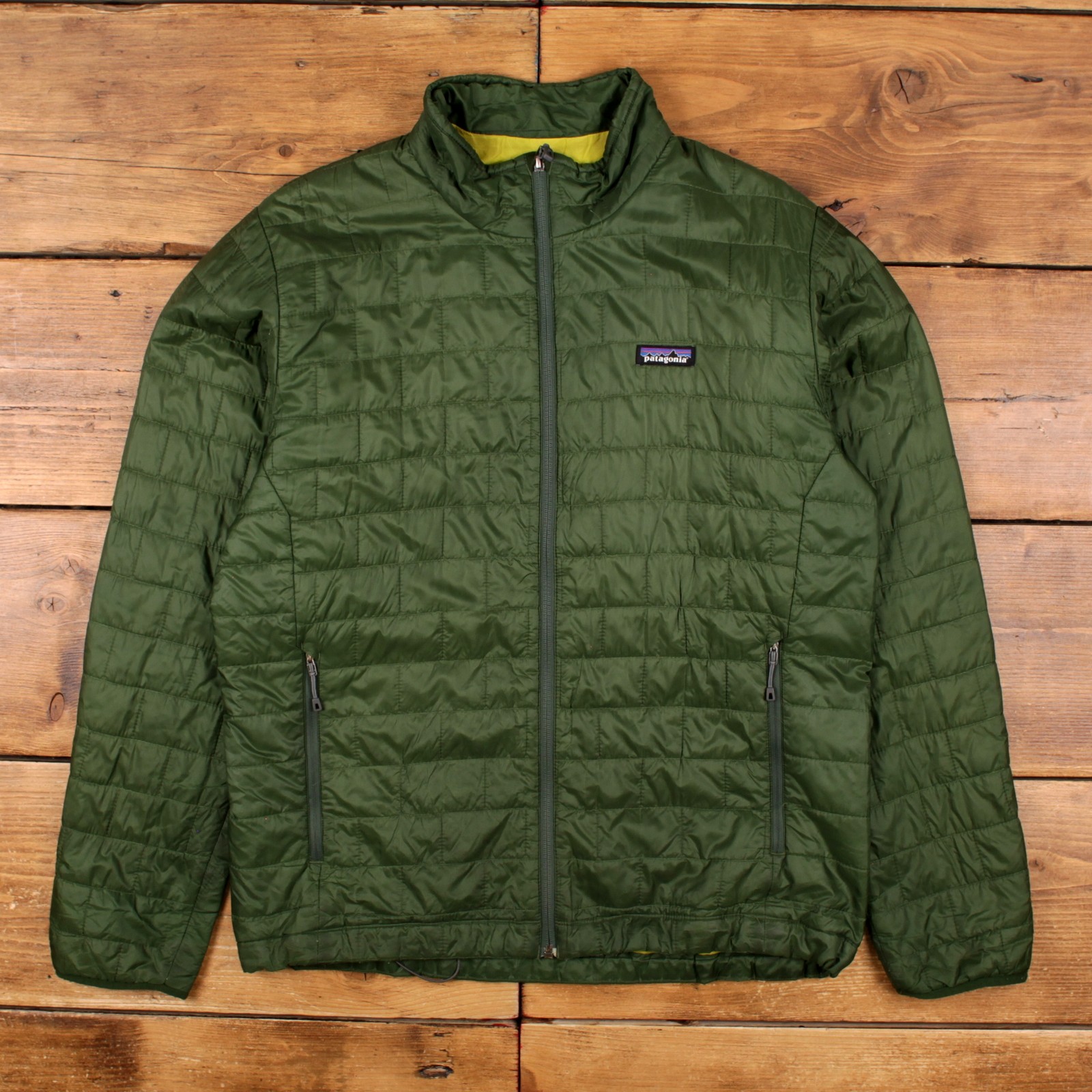Patagonia Puffer Jacket L Mens Green Nano Puff Lightweight Insulated Outdoor