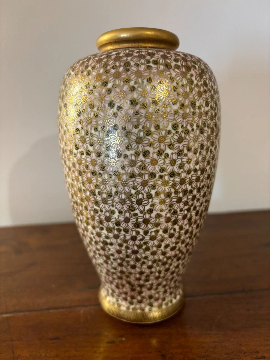 陶瓷金色日本古董花瓶| eBay