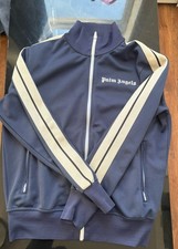 Palm Angels Navy Blue Zip up Sweater