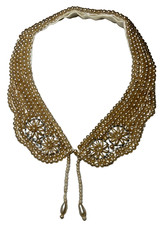 Vintage Faux Pearl Collar Strand Bib Necklace Flower Design 1