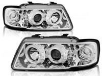 LED Angel Eyes Scheinwerfer Set In Chrom FüR Audi A3 8L 08.1996-08.2000