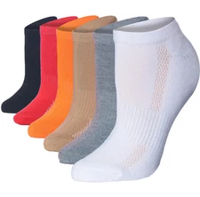 Tipi Toe Womens 6 Pack Athletic Cushioned Comfort Sports Ankle Socks