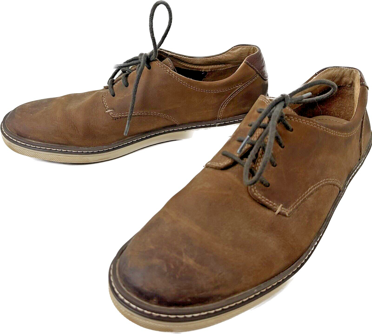 Johnston & Murphy J&M Sheepskin Men's Brown Leather Oxford Shoes