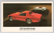1972 Corvette Coupe 1953 Chevrolet Corvette Dealership Advertisement Postcard V*