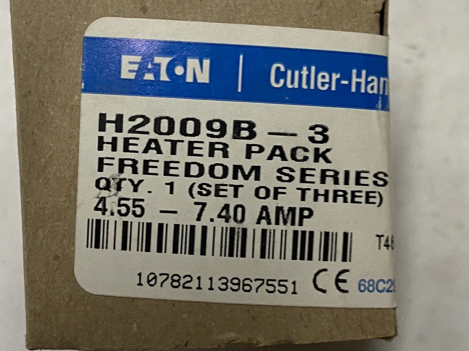 Pack of 3 Eaton Cutler Hammer Freedom Series Heater H2009 84.7-115 Amp NEW - Image 2 of 3