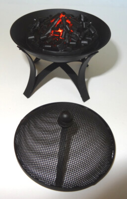 DOLLHOUSE Lighting Fire Pit with Glowing Coals Battery Operated 1:12 Miniatures
