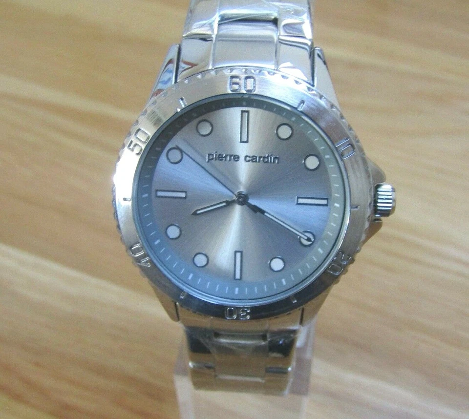 Nuovo da Donna pierre cardin Orologio Quadrante Argento Acciaio Inox Bracciale - Immagine 3 di 4