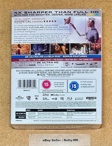 EX_MACHINA - UK COLLECTOR'S EDITION 4K UHD + BLU RAY STEELBOOK - NEW & SEALED - Picture 3 of 17